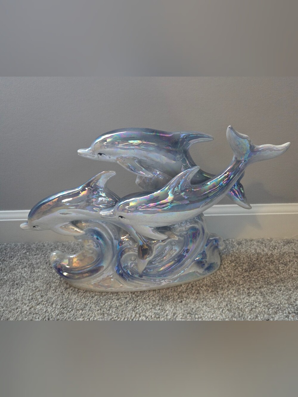 Iridescent Lustre Dolphin Sculpture